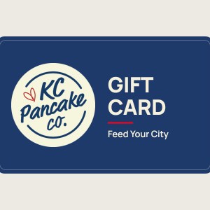 KC Pancake Co. gift card with the KC Pancake Co. logo