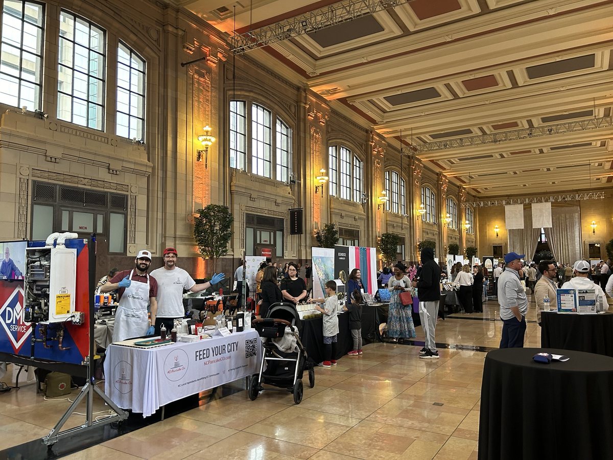 KC Pancake Co. booth at a vendor expo in Kansas City Union Station